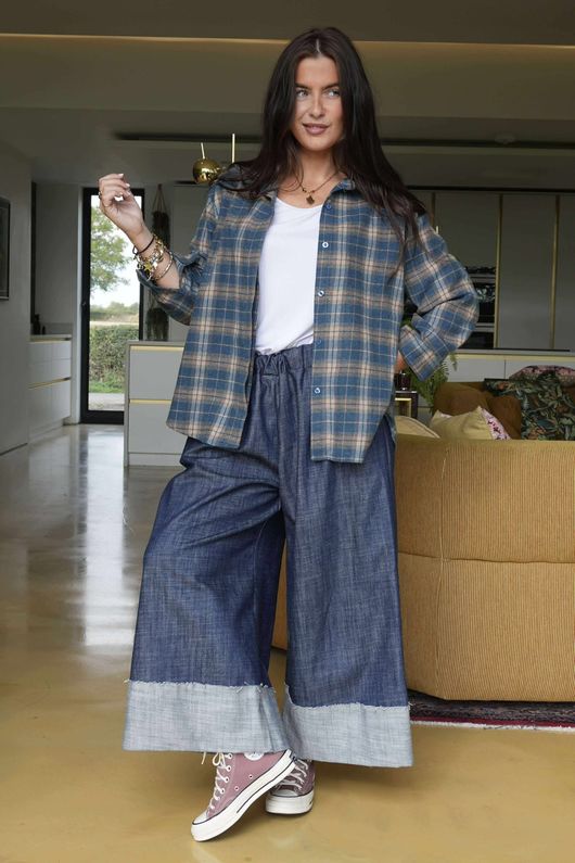 Patrick Plaid Brushed Cotton Shirt Teal